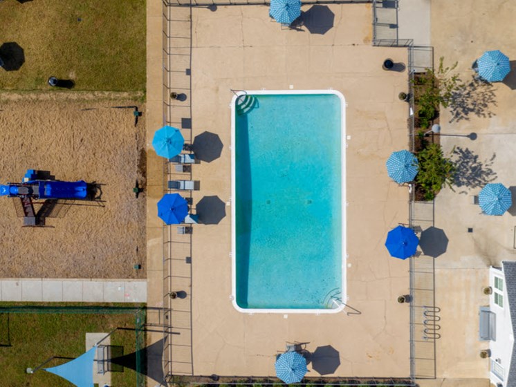 Aerial View Of Pool at Mirabelle Apartments, Mobile, AL, 36608